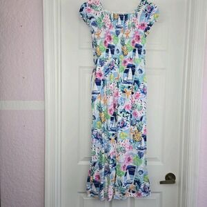 Gymboree Girls Smocked Pants Romper Size 12 Linen Blend Resort Wear Pockets